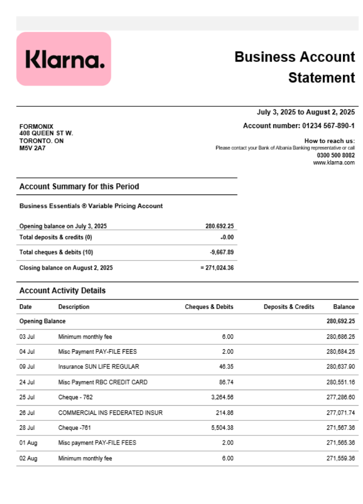  East West Bank firm account statement 